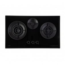 Fujioh FH-GS 7030 SVGL 3 Burner Gas Hob with 1 Double Inner Flame Burner (Toughened Black Glass)